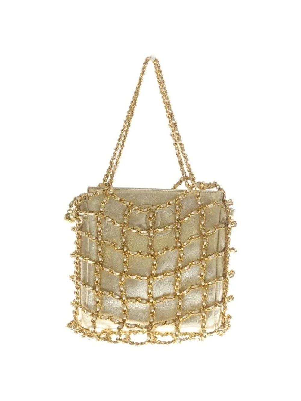Chanel CC Logo Chain Mini Bag Lambskin Gold